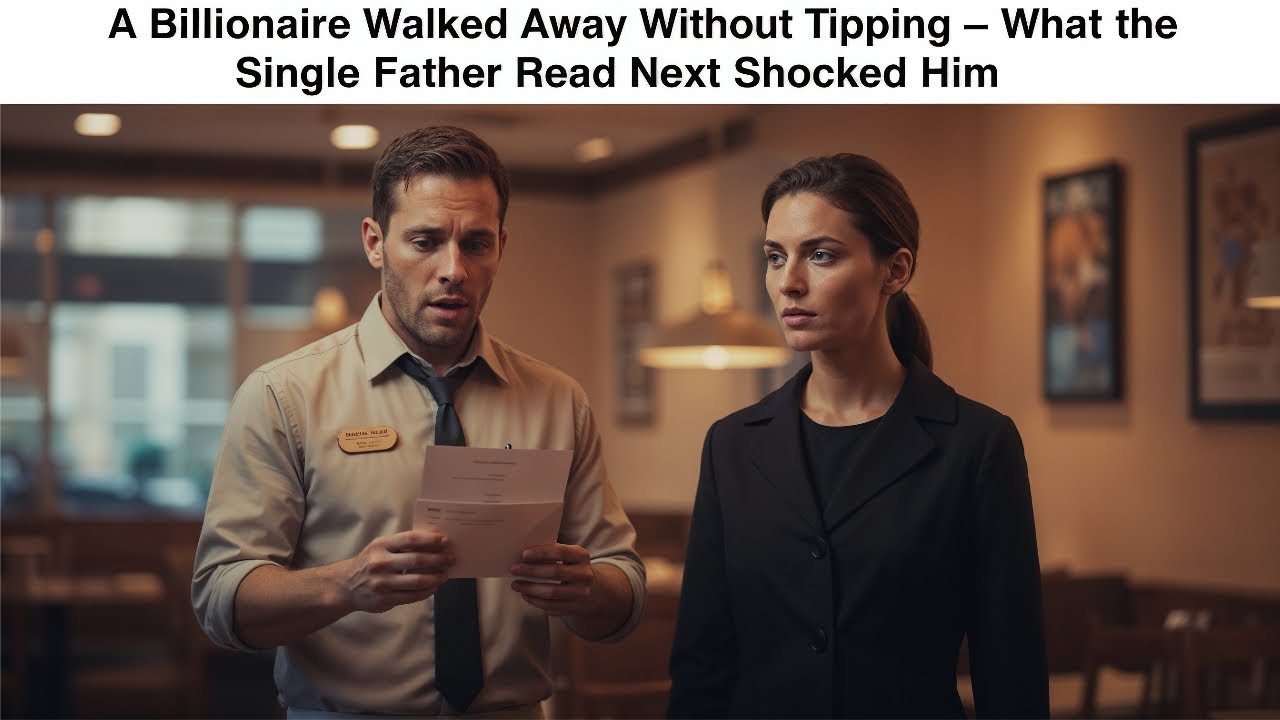A Billionaire Walked Away Without Tipping — What the Single Father Read Next Shocked Him