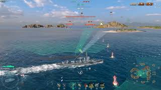 WoWs блицы 3х3 шикарный бой на MONAGHAN