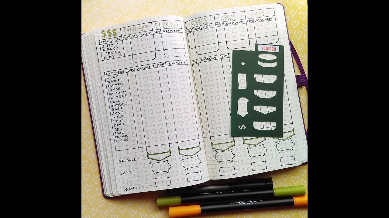 Plan With Me - Budget Finance Journal Spreads - YouTube