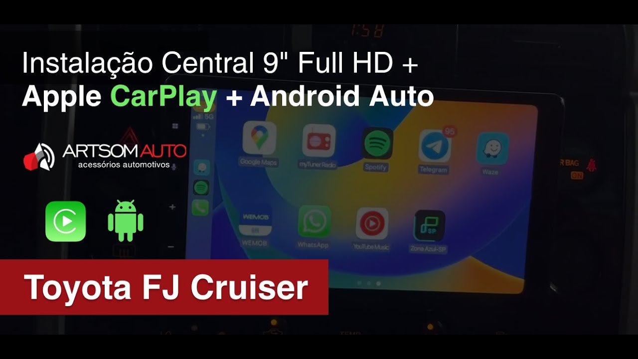 Toyota FJ Cruiser - Central 9” Full HD - CarPlay e Android Auto - ArtsomAuto