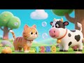 Cat and Cow Bubble Counting Fun Nursery Rhymes Kids Songs