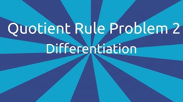 Problem 2 on  Quotient Rule | Differentiation | CA CPT | CS & CMA Foundation | Class 11 | Class 12