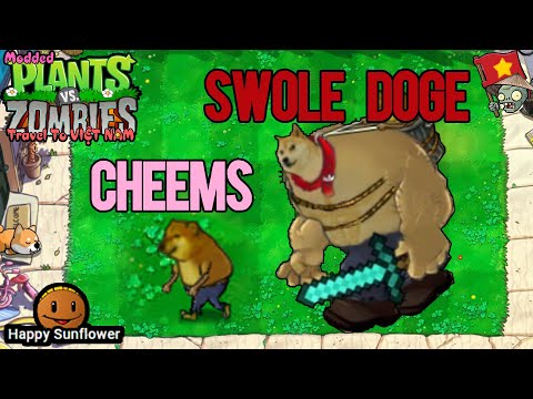 Swole Doge & Cheems Gargantuar - Meme Modded PVZ Gameplay (Plants VS Zombies)