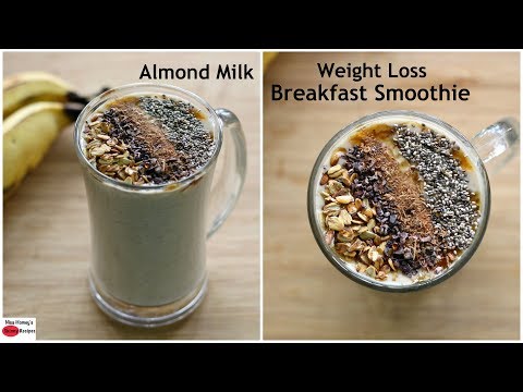 almond-milk-banana-oatmeal-breakfast-smoothie---easy-vegan-breakfast---oats-recipes-for-weight-loss