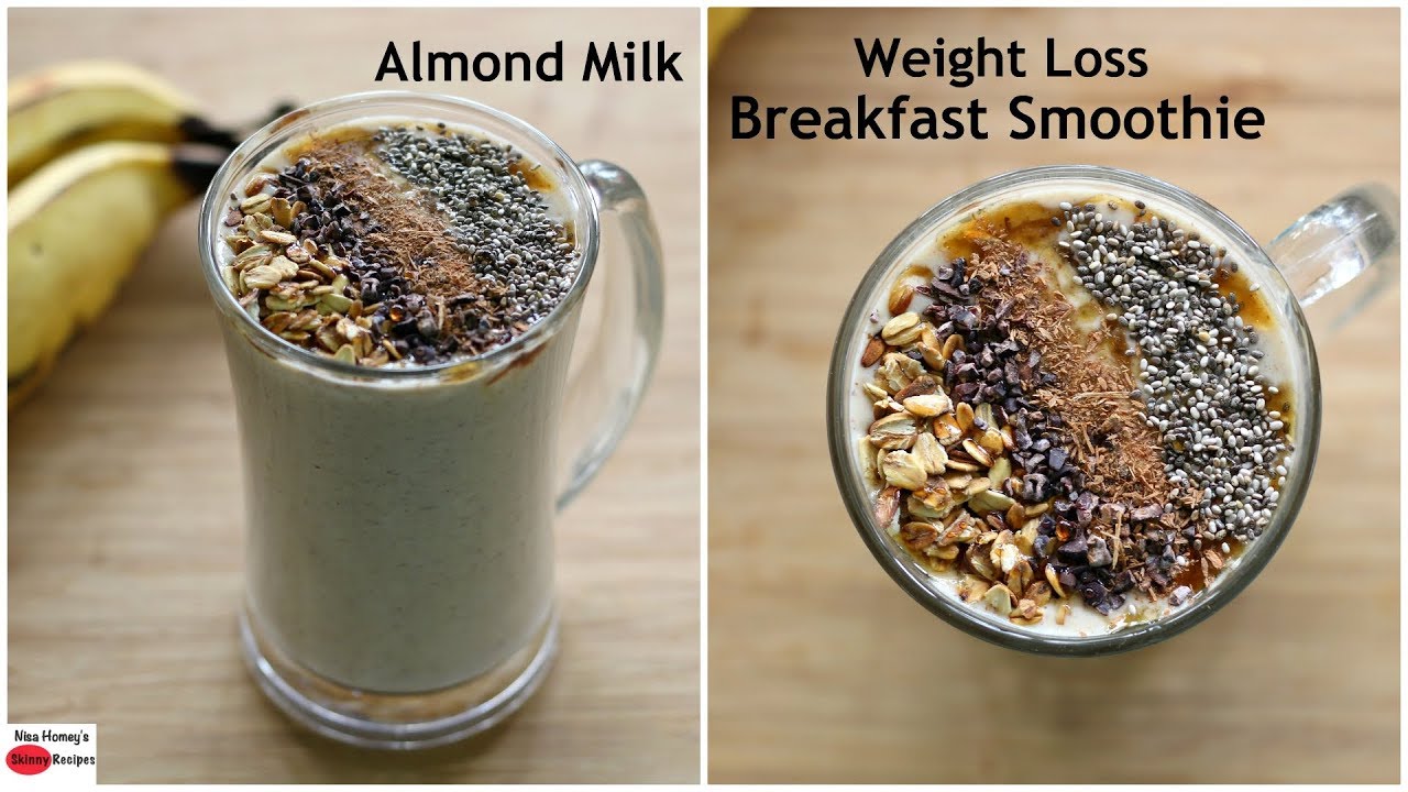 Almond Milk Banana Oatmeal Breakfast Smoothie - Easy Vegan Breakfast ...