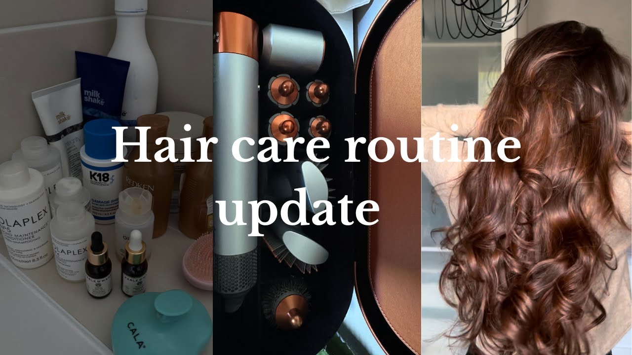Hair care routine for healthy and shiny hair update 🤍 - YouTube