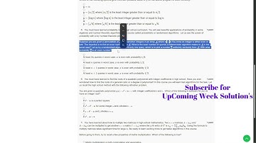 Computational Number Theory and Algebra Week 0 Assignment Solution January - April 2025 IIT Kanpur