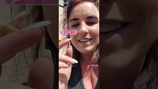 Smoking Girl Live Stream Chain-Smoking In Leather Jacket
