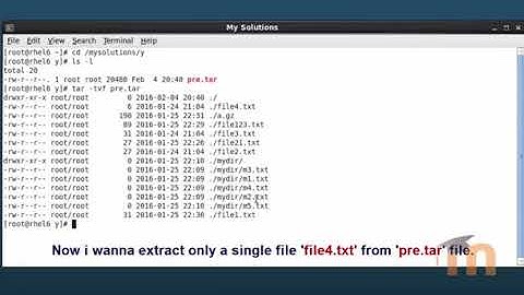 Tar command in Linux in HINDI - Part 6 ( Extract a single file or a directory from a tar file)