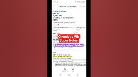 Chemistry Class 9th | Super Notes | According to Smart Syllabus 2025 | Full Book Easy Notes