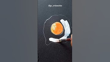 Painting realistic a fried egg 🍳💛acrylic painting#trendingshorts#shorts#art#realistic