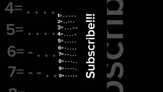 EVERY Morse Code number 0-9 #feed #gamer #subscribe #morsecode #fun #shorts #short #monkey #lol