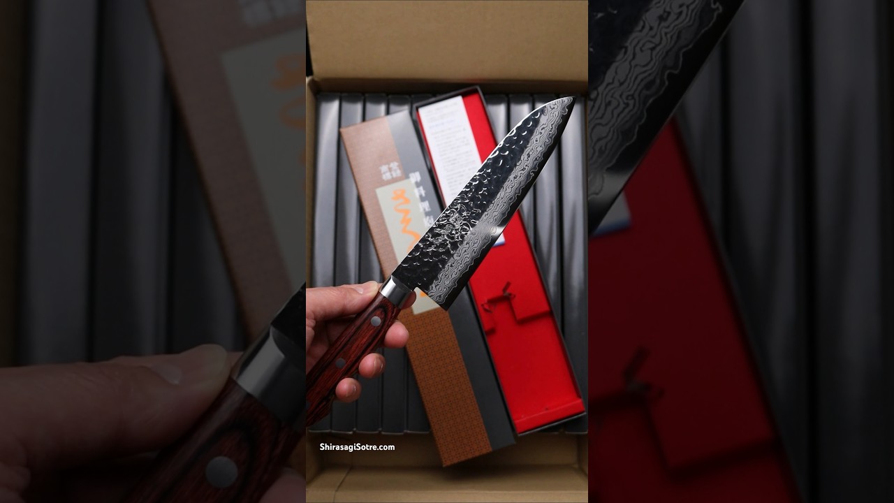 安田刃物「さくさく」三徳包丁 VG10ダマスカス鋼 槌目 | Santoku Knife