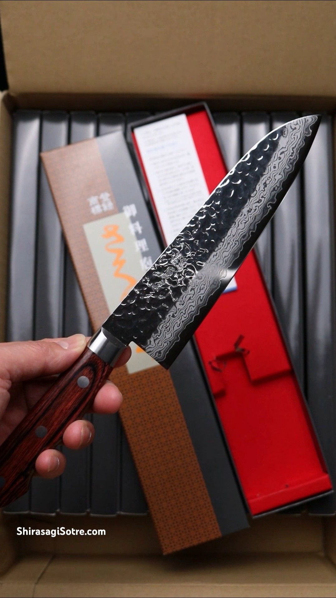 安田刃物「さくさく」三徳包丁 VG10ダマスカス鋼 槌目 | Santoku Knife