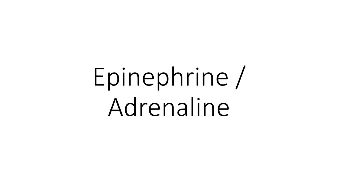 Epinephrine / Adrenaline - Pharmacology
