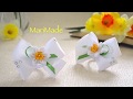 Готовимся к ВЕСНЕ!🌱 Бантики с Нарциссами Kanzashi Daffodil Laço