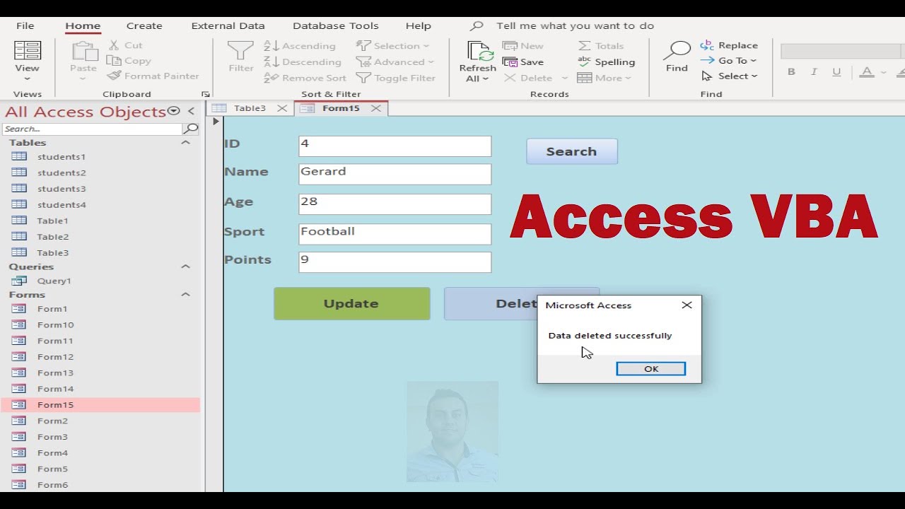 Create a Delete Button on your Form in Microsoft Access using VBA