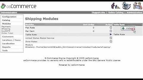 How to add a shipping module in osCommerce