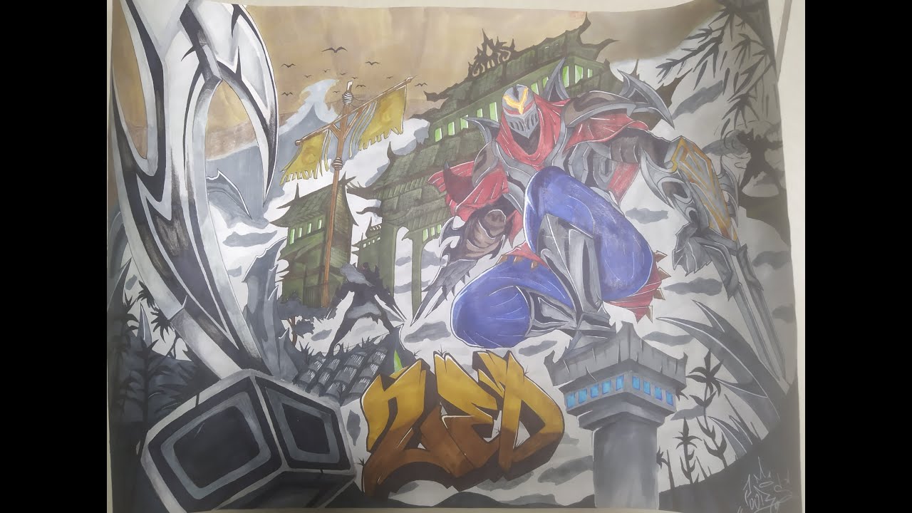 League of Legends I Zed Drawing I PoorSkater - YouTube