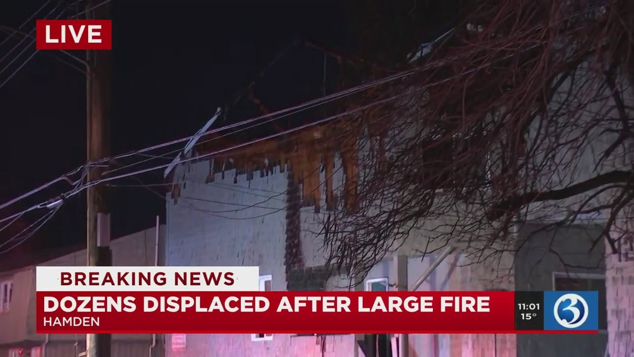 VIDEO: About 50 people displaced after fire rips through Hamden ...