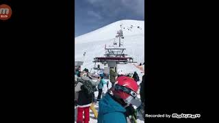 Skilift slaat helemaal op hol tijdens skireis in Georgië
