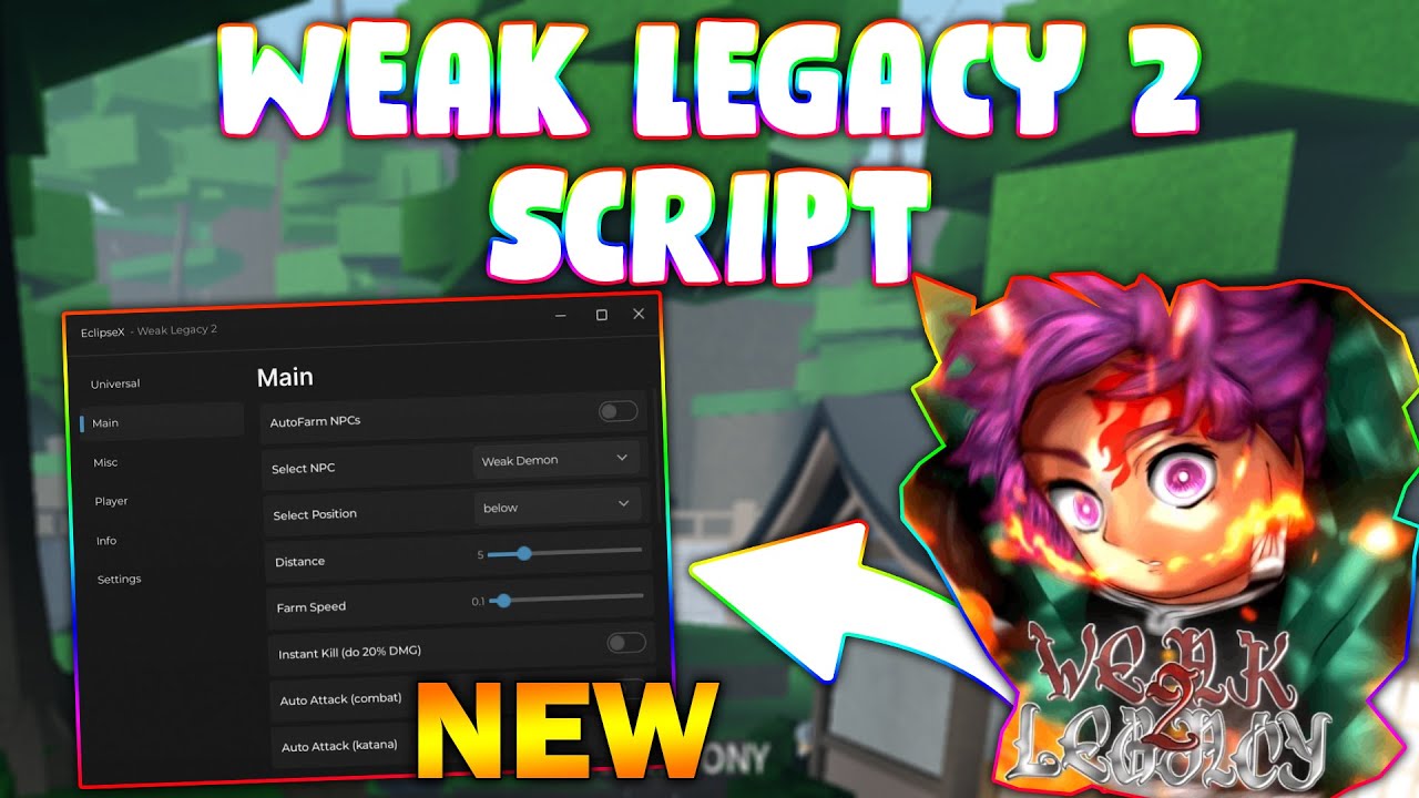 *NEW* Weak Legacy 2 Script (PASTEBIN 2024) (AUTOFARM NPCS, INSTANT KILL ...