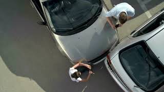 VideoVault Stock Video: Car accident is documented by the participants with the mobile phone