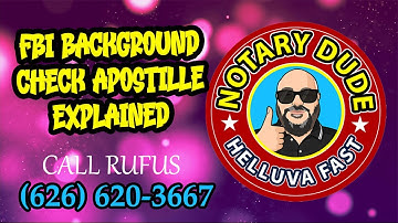 FBI BACKGROUND CHECK APOSTILLE EXPLAINED 😁 (How to Obtain a FBI Background Check Apostille Fast✅)