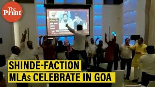 Eknath Shinde-faction MLAs celebrate in Goa hotel after he was announced CM-designate