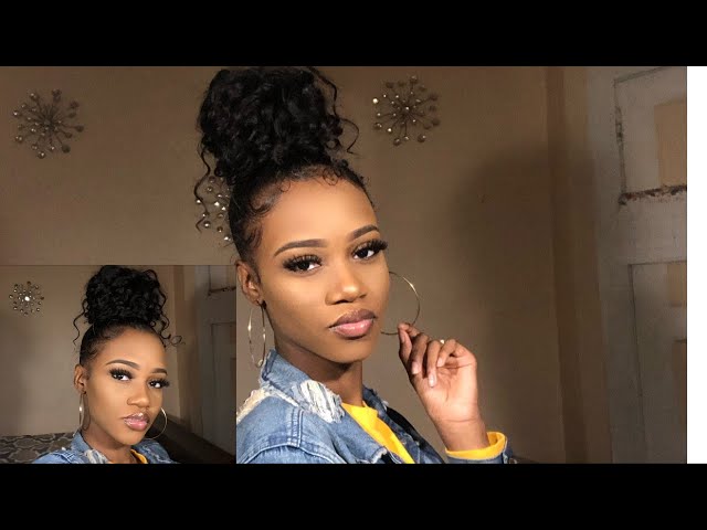 HOW TO: easy curly messy bun with weave + Klaiyi hair (unsponsored review)|  ClaireFendy - YouTube