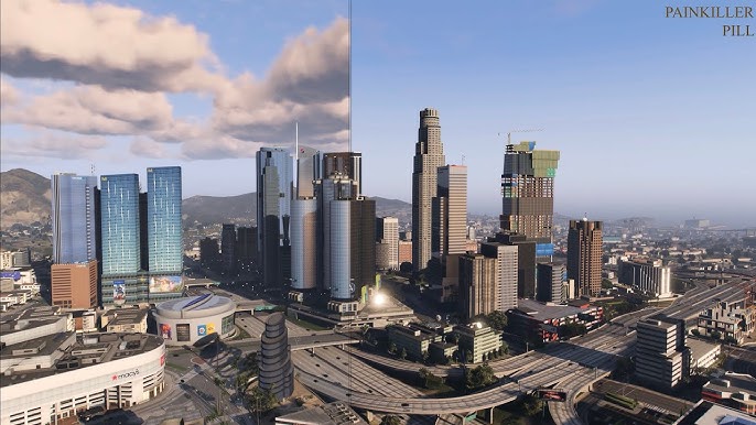 GTA 5 vs GOOGLE Earth #1  Los Santos and Los Angeles Comparison 