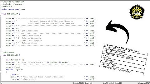Program C++ Si Penjual Tiket Pesawat - Tugas Besar Praktikum Algoritma dan Pemprograman
