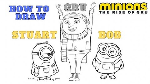 How To Draw a Minion: Yong Gru with Bob and Stuart (Rise Of Gru)