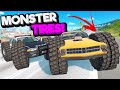 We Upgraded Our Police Cars with MASSIVE Monster Truck Tires in BeamNG Drive Mods!