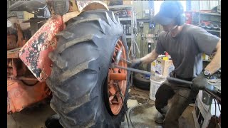 GIANT TRACTOR TIRE CHANGE  HOW HARD CAN IT BE?!?