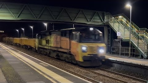 Colas Class 70 t&t take a fully loaded ballast train down to Cornwall @ Keyham Station - 03/02/25