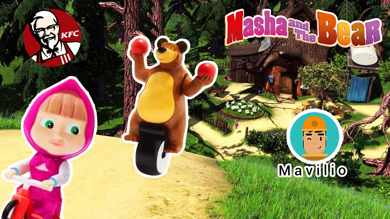 2015 KFC Masha And The Bear Chaki Kids Meal Toys Set of 2 - YouTube