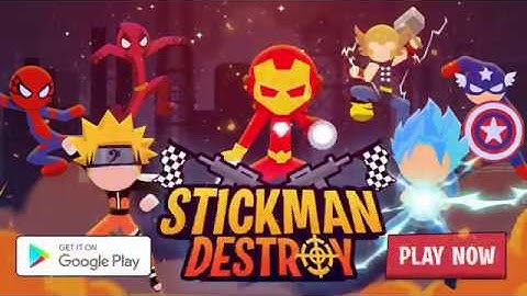 Stickman Destroy - Super Warriors Destruction - Gameplay Trailer