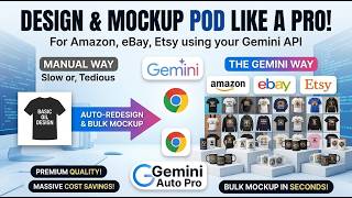 Gemini Auto Design Pro - POD Auto-Redesign & Bulk Mockup (Amazon, Ebay, Etsy...)