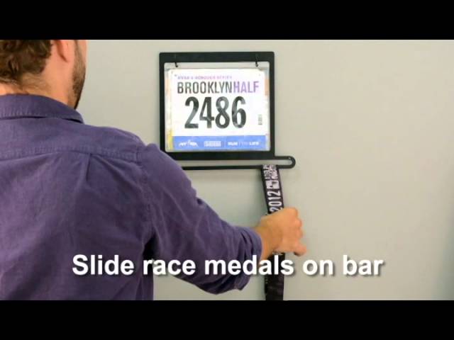 Gone for A Run BibFOLIO Plus Race Bib and Medal Display , Wall Mounted - Displays Up to 24 Medals and 100 Race Bibs