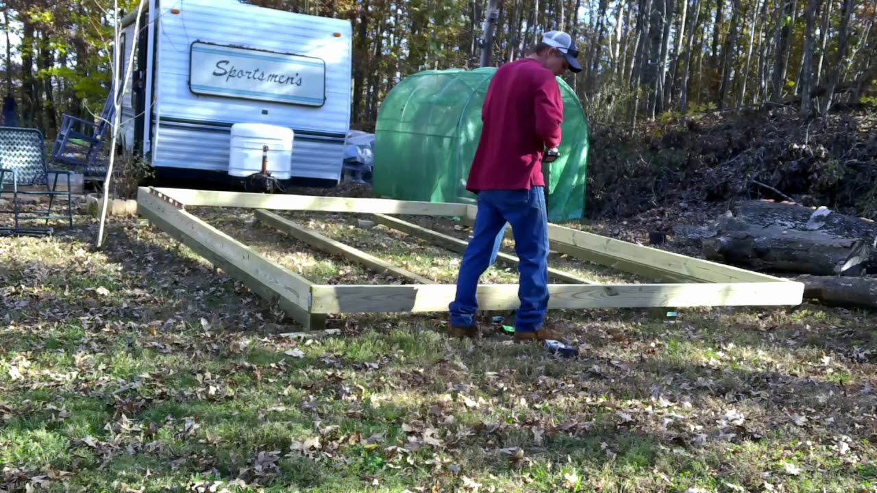 the-skids-and-floor-frame-for-the-rustic-cabin-build-youtube
