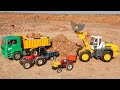 Jcb 5cx fully loading muram in tata truck 2518  mahindra arjun novo 605 di 4wd tractorcartoon jcb