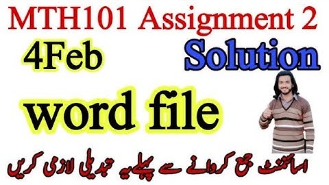 Mth101 Assignment 2 Solution 2021 By Ameer Hamza
