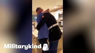 Mom's hilarious reaction to marine's homecoming | Militarykind #Shorts