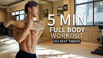 NO GYM FULL BODY WORKOUT (feat. 5 min Tabata) | 5분 전신 타바타 운동