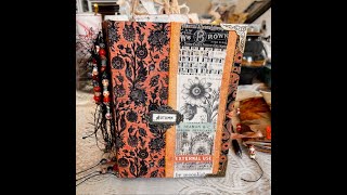 *SOLD* Beautiful junk-journal flip-through (37), Autumn, TimHoltz Cover, Vintage, pumpkins, leaves