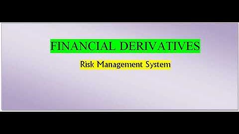M.Com - Gen & FA - Semester - IV - Financial Derivatives - Unit -1- Risk Management System