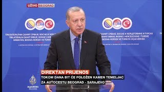Erdogan: Nadam se da će put biti povod za unapređenje odnosa BiH i Srbije