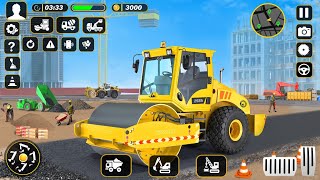 Operate road roller in road building games with city road construction simulator 🏗️🚛 #jcb #truck 😳 screenshot 4