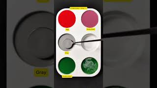 Create 3 colors from 3 colors |: Red + Gray + Forest Green #mix #asmr #colors  #acrylicpainting